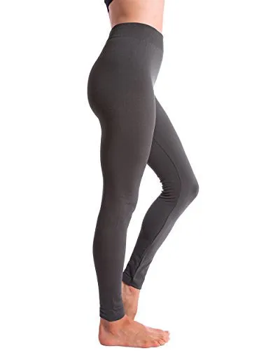 3-Pack Fleece Lined Thick Brushed Leggings by Homma (S/M/L, BLACKx2/CH.GREY)