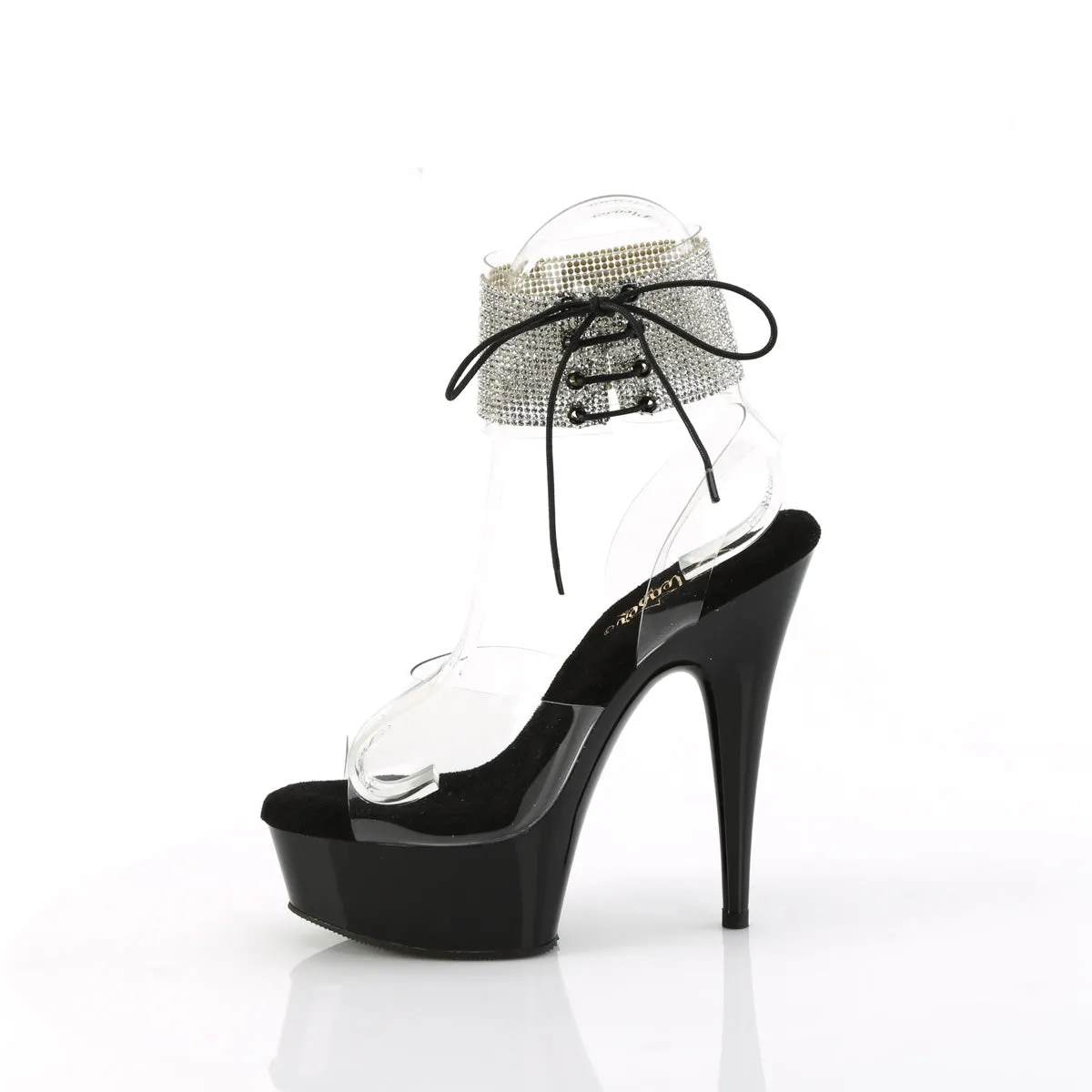 6 Inch Heel DELIGHT-691-2RS Clear Black