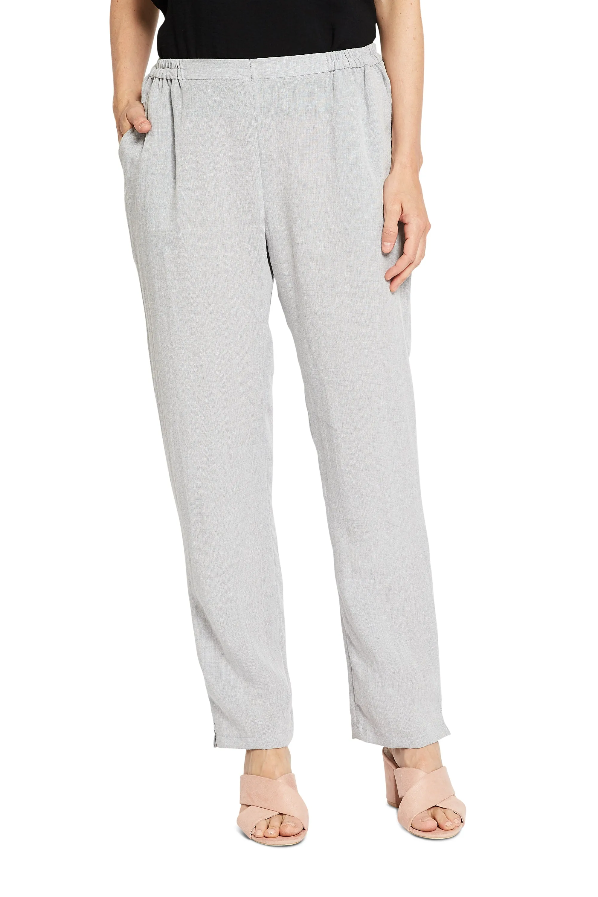 AAPT21 - Flat Front Tapered Leg Linen Pant