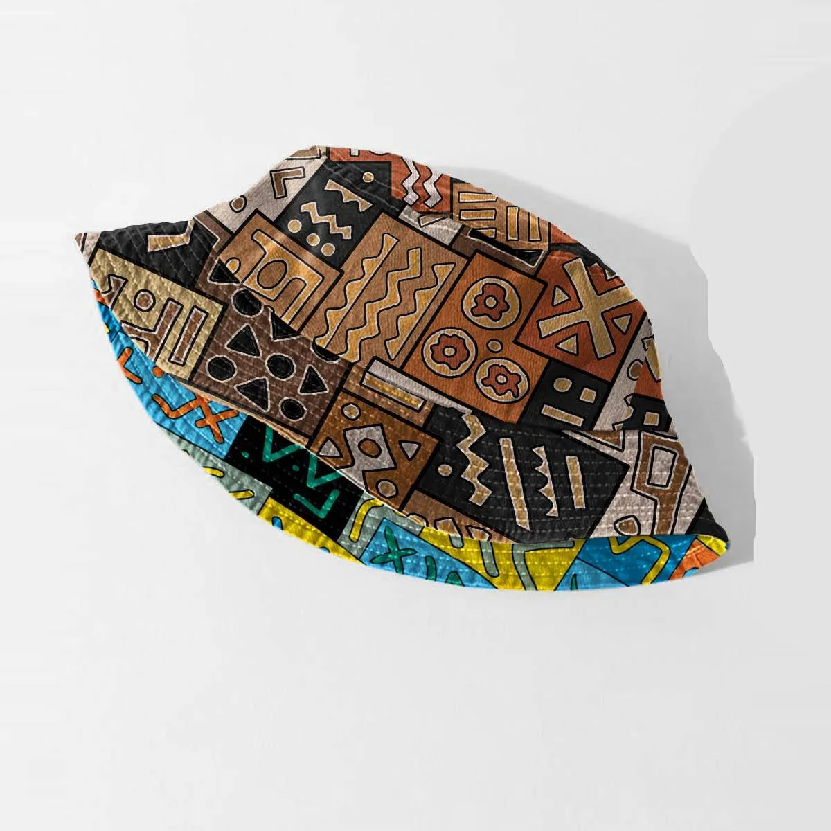 African Pattern Art & Mud Cloth Reversible Bucket Hat