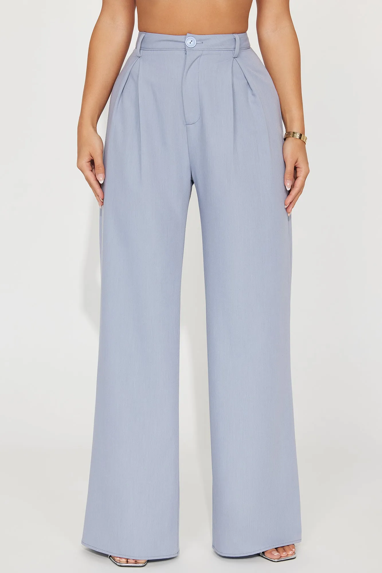 Allison Wide Leg Trouser - Grey