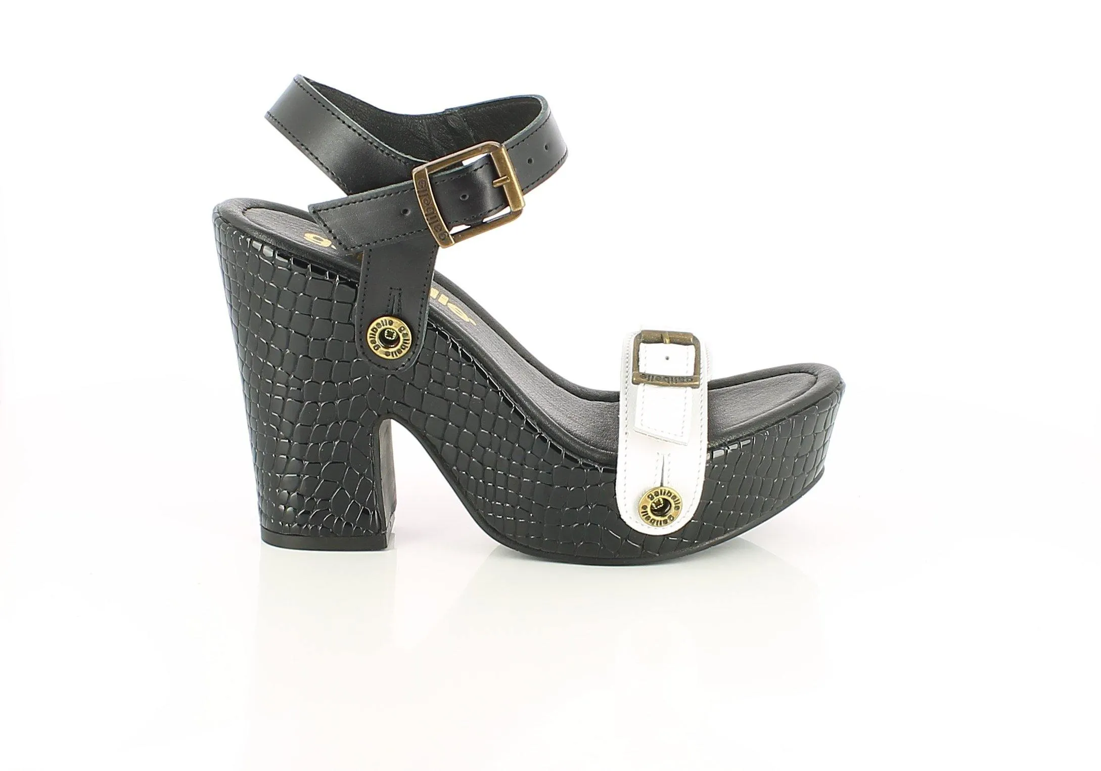 Amelia Black Pack - Black, White, Black Snake Straps