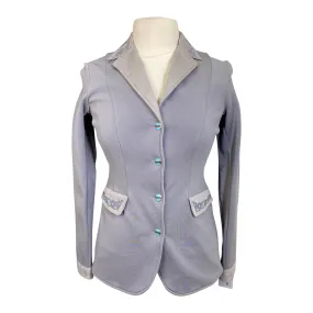 Animo Custom Show Coat in Grey w/Blue Floral - Women's IT 42/US 8