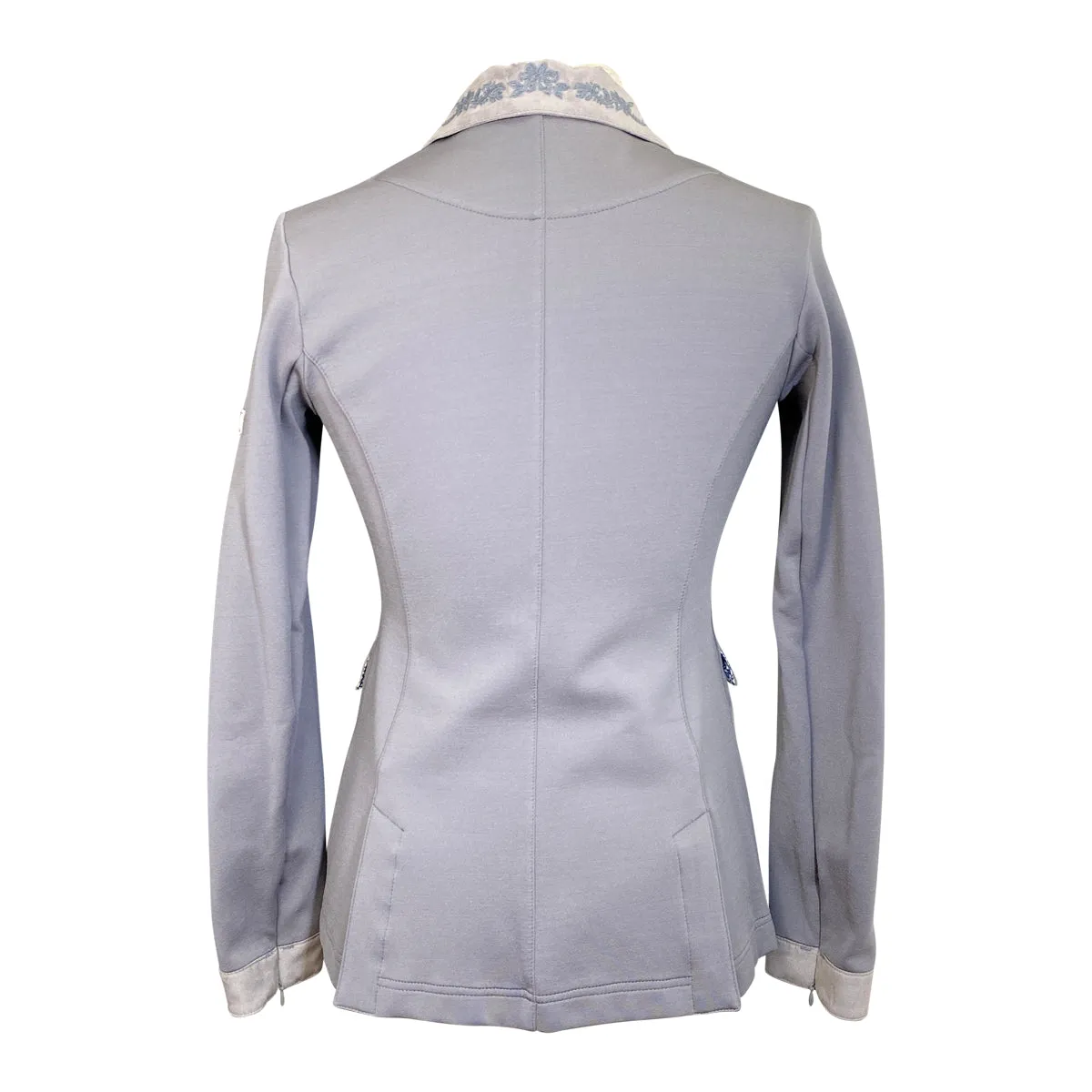 Animo Custom Show Coat in Grey w/Blue Floral - Women's IT 42/US 8