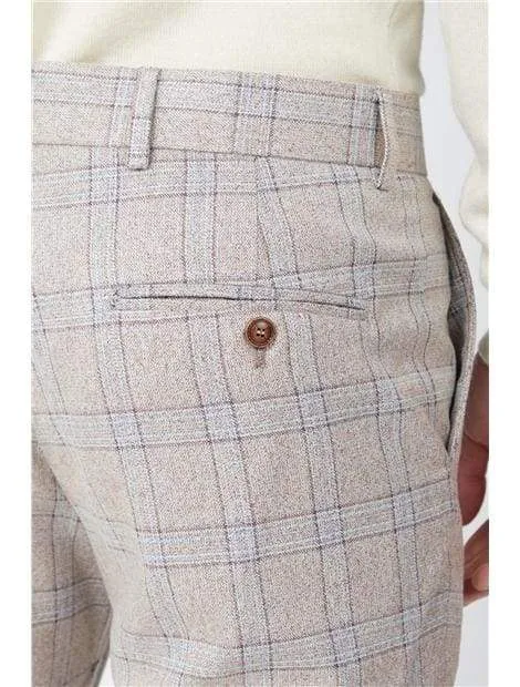 Antique Rogue Saint Cream Tweed Check Trouser