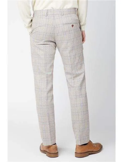 Antique Rogue Saint Cream Tweed Check Trouser