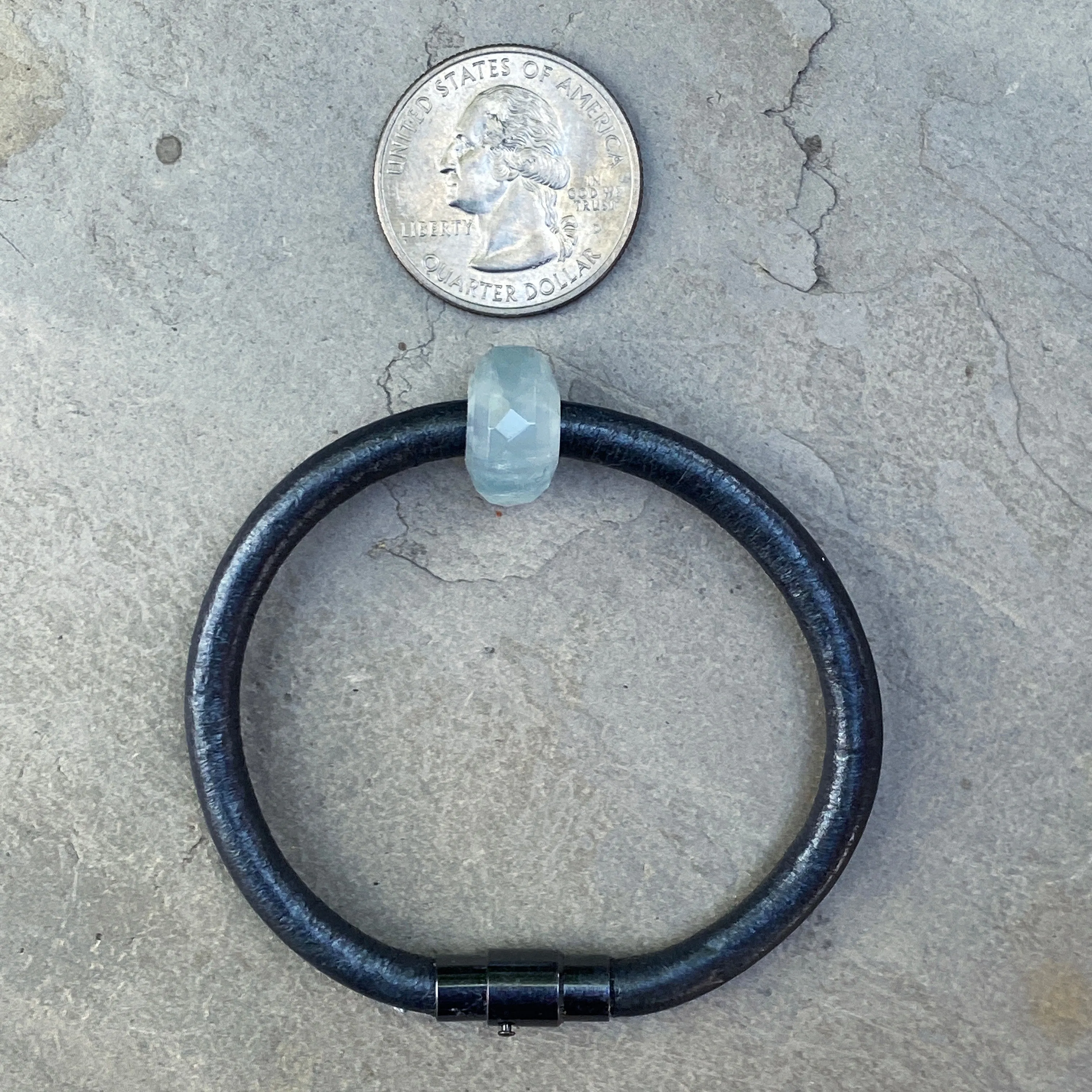 Aquamarine Leather bracelet