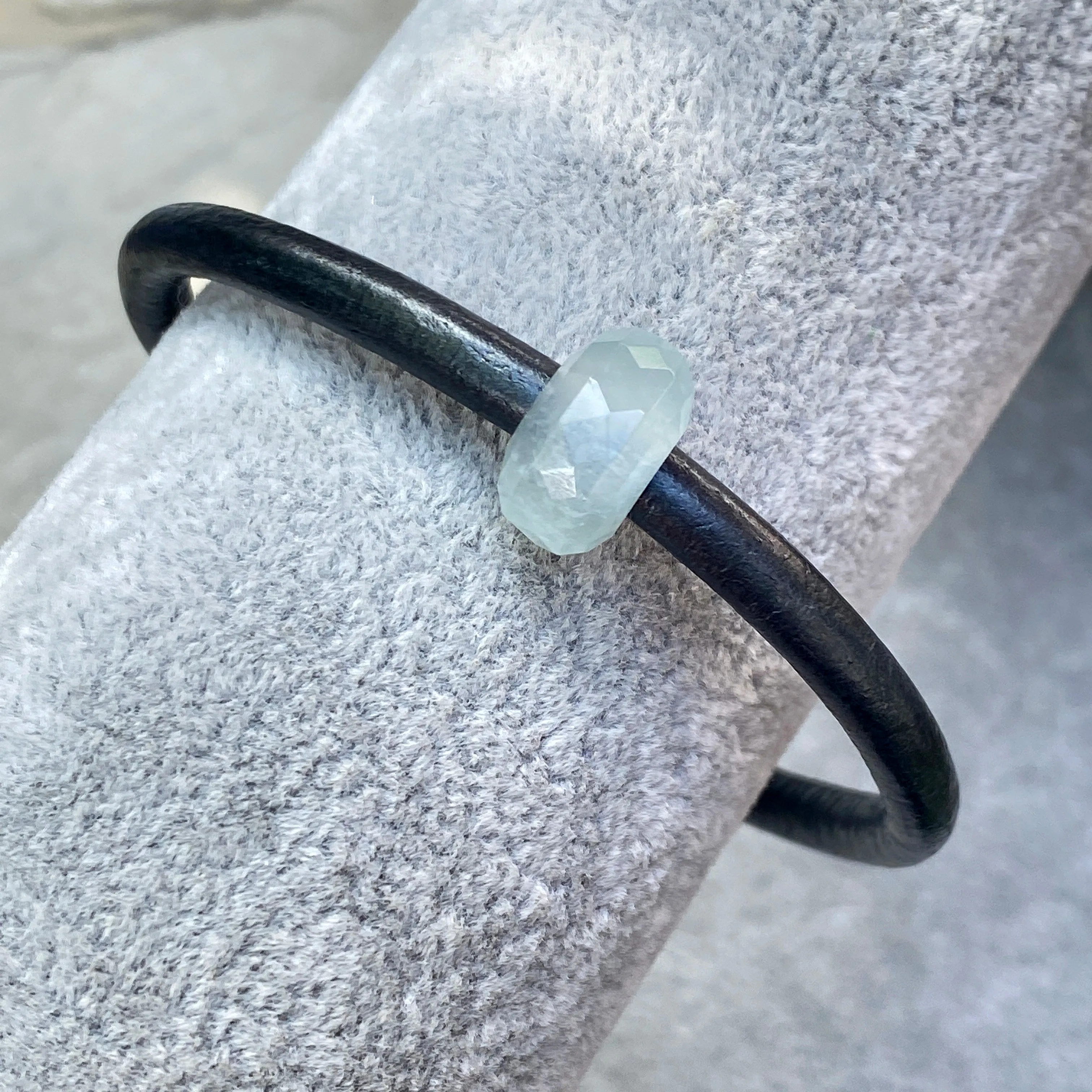 Aquamarine Leather bracelet