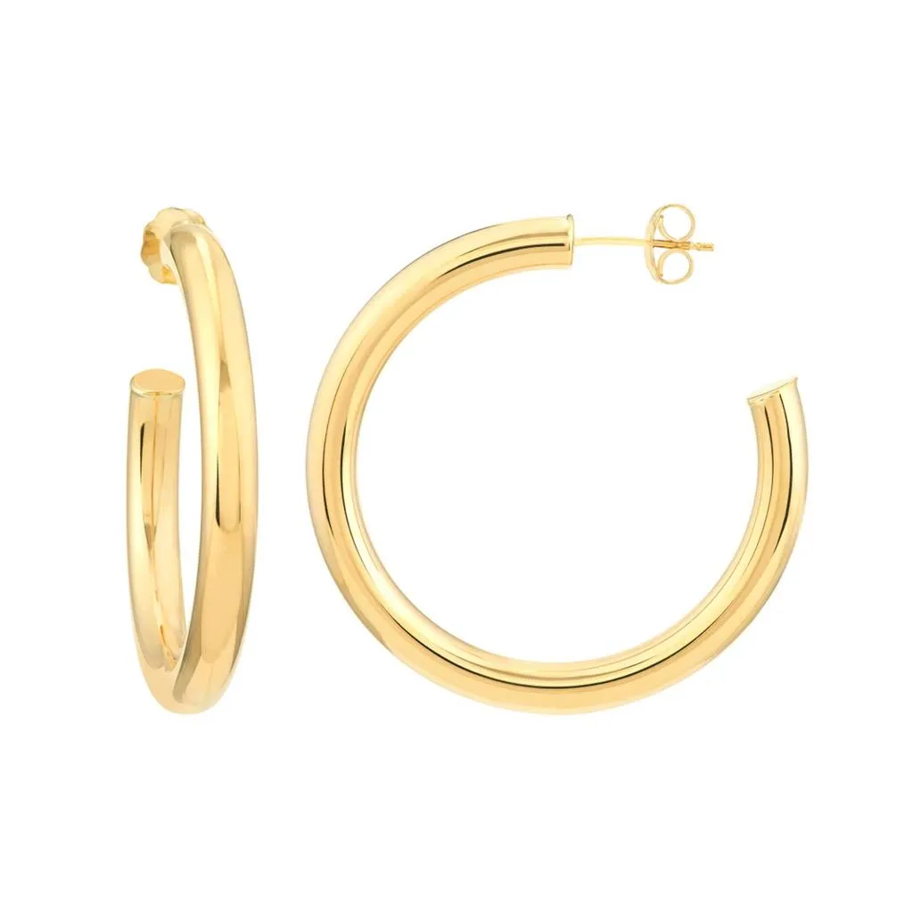 Aura by Martin Binder Gold Tube Hoop Earrings