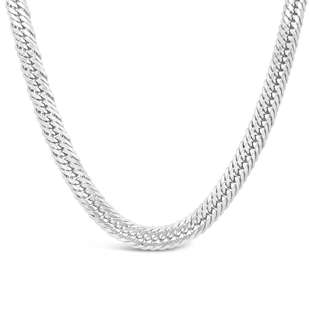 Aura by Martin Binder Platinum 5.85mm 12 Cut Link Chain Necklace