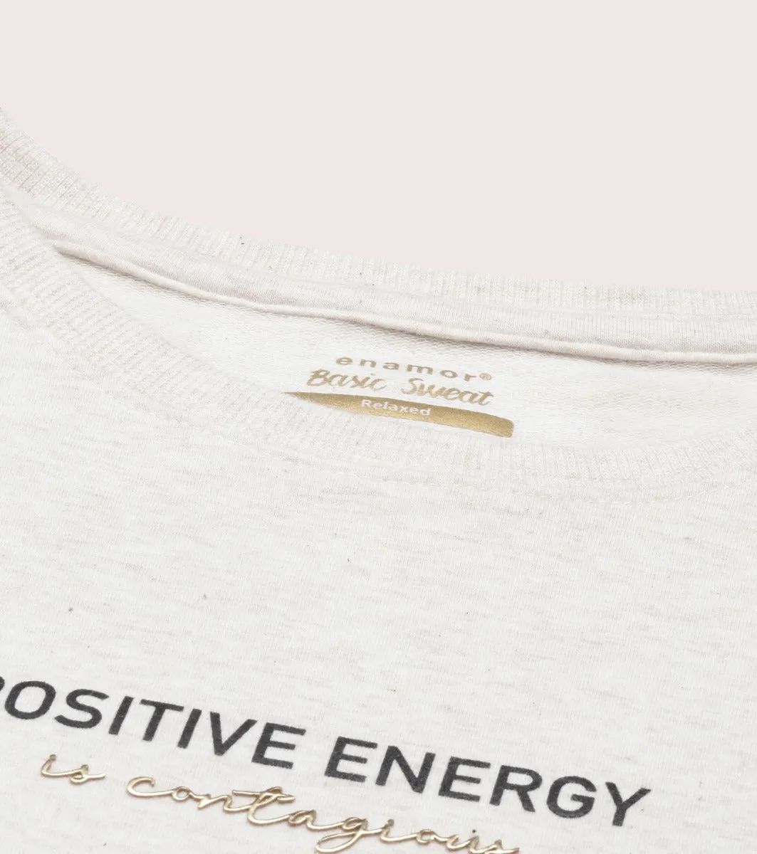 Basic Sweat | Long Sleeve Basic Pop Over Sweatshirt With Mindful Graphic