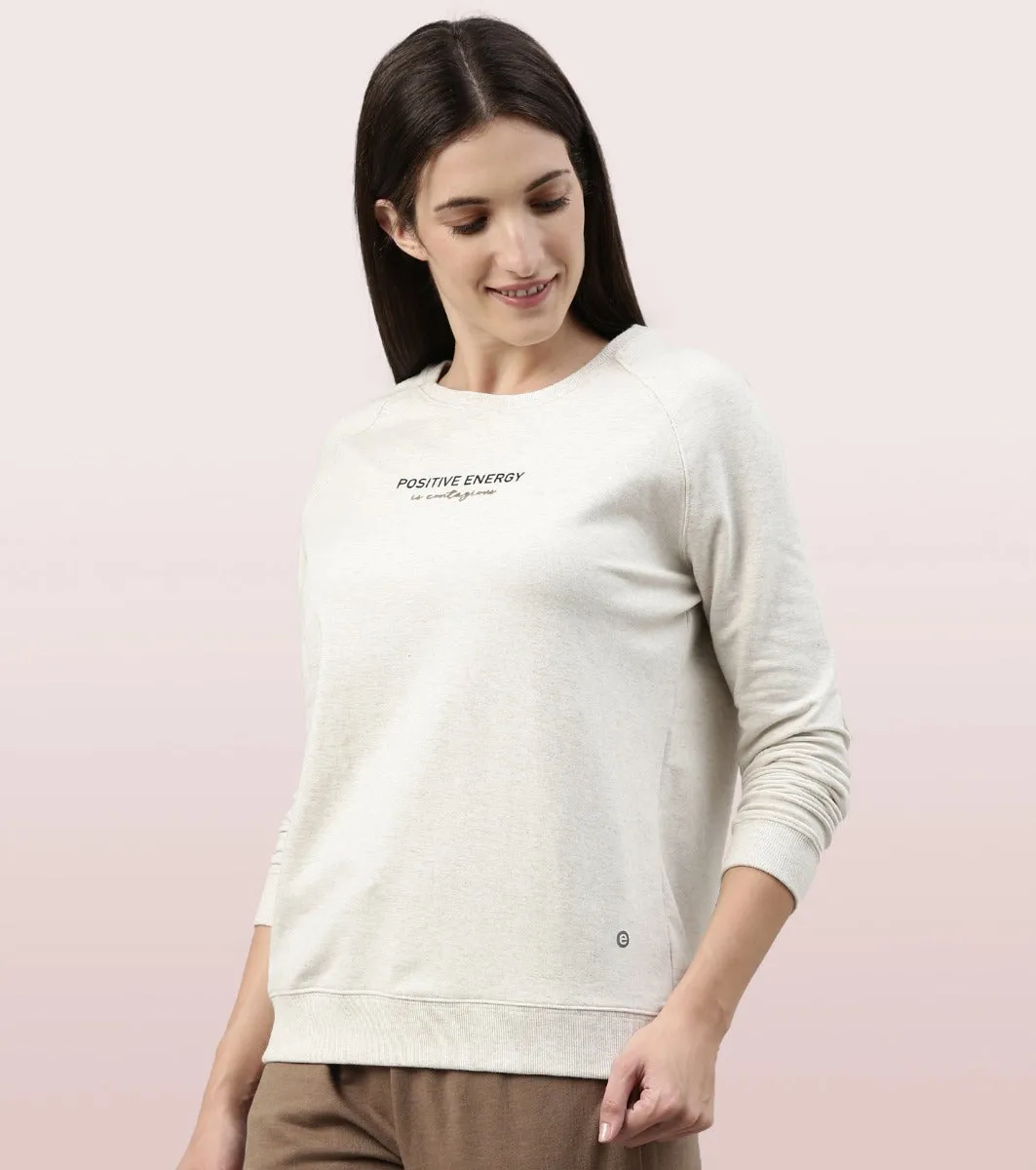 Basic Sweat | Long Sleeve Basic Pop Over Sweatshirt With Mindful Graphic