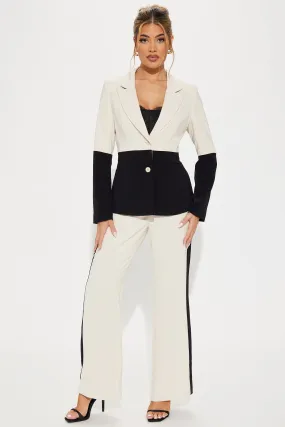 Big Moves Blazer Pant Set - Taupe/combo