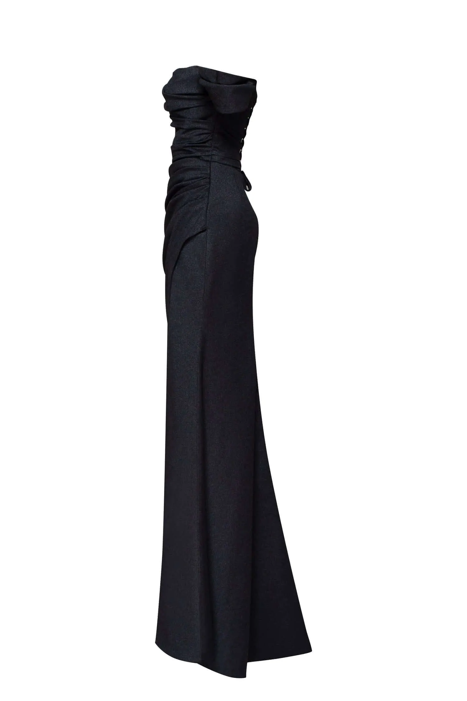 Black Epic off-the-shoulder thigh slit maxi dress