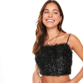 Black Sparkle Crop Top