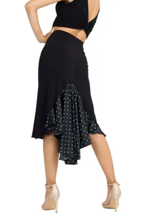 Black Tango Skirt With Satin Polka-Dot Tail