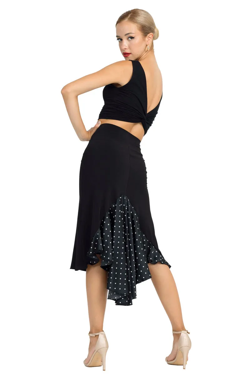 Black Tango Skirt With Satin Polka-Dot Tail