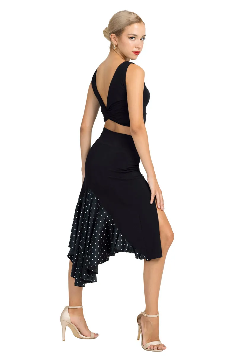 Black Tango Skirt With Satin Polka-Dot Tail