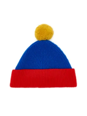 Blue & Red Kids Pom Hat