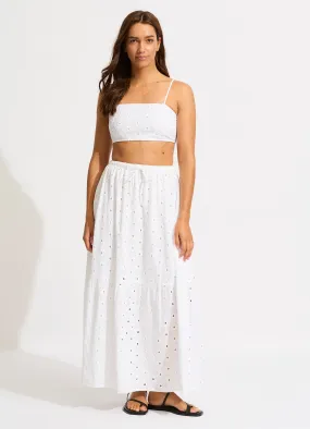 Broderie Crop Top - White