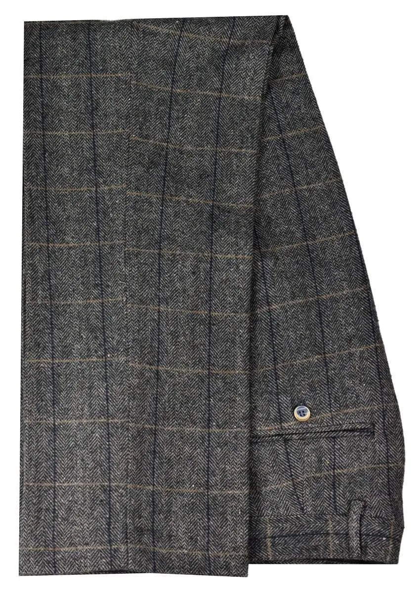 Cavani Albert Men's Grey Tweed Check Trousers