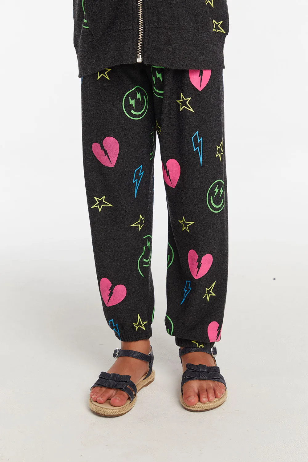 Chaser Neon Heart & Smiles Girls Pant