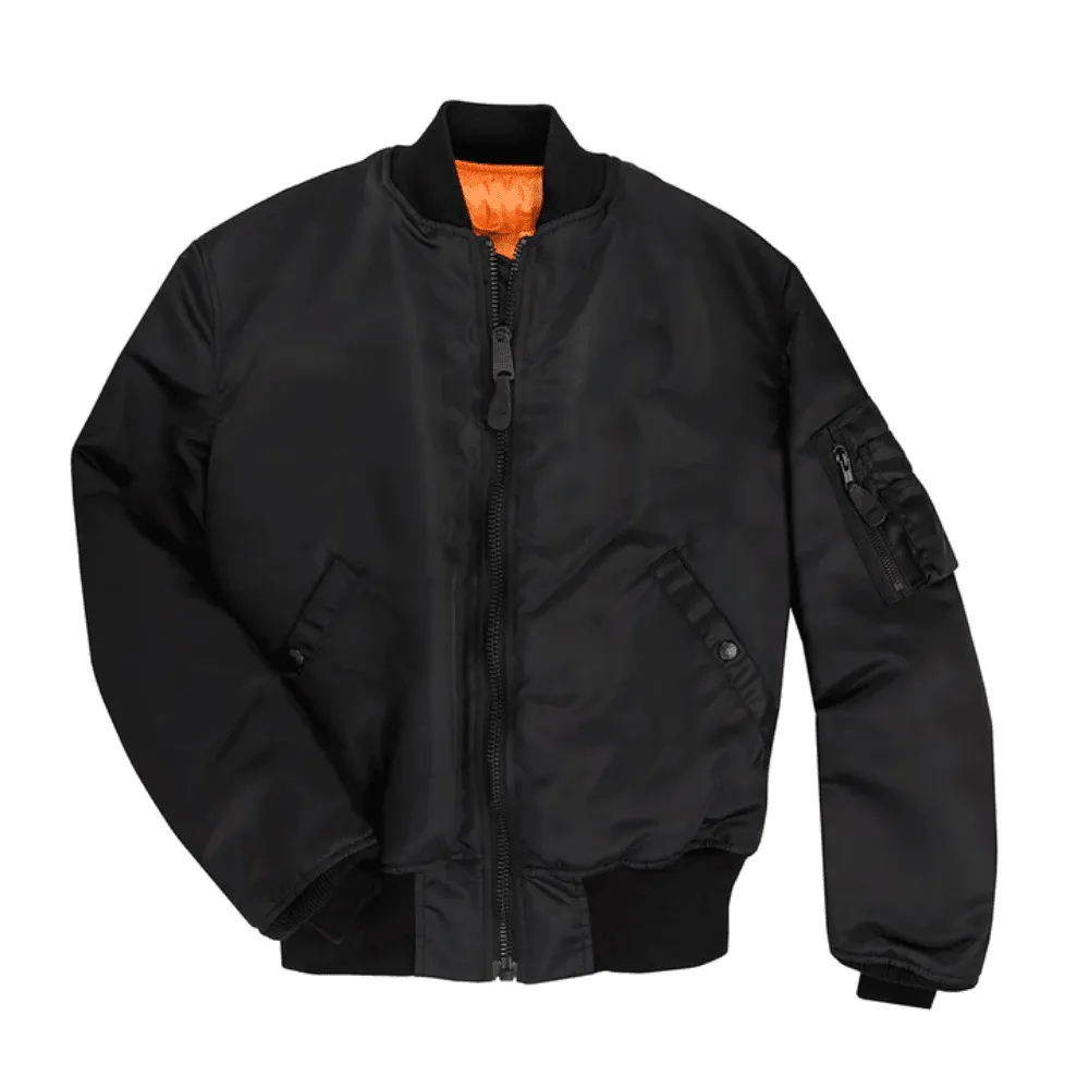 Cockpit USA Mens MA-1 Nylon Satin Flight Jacket