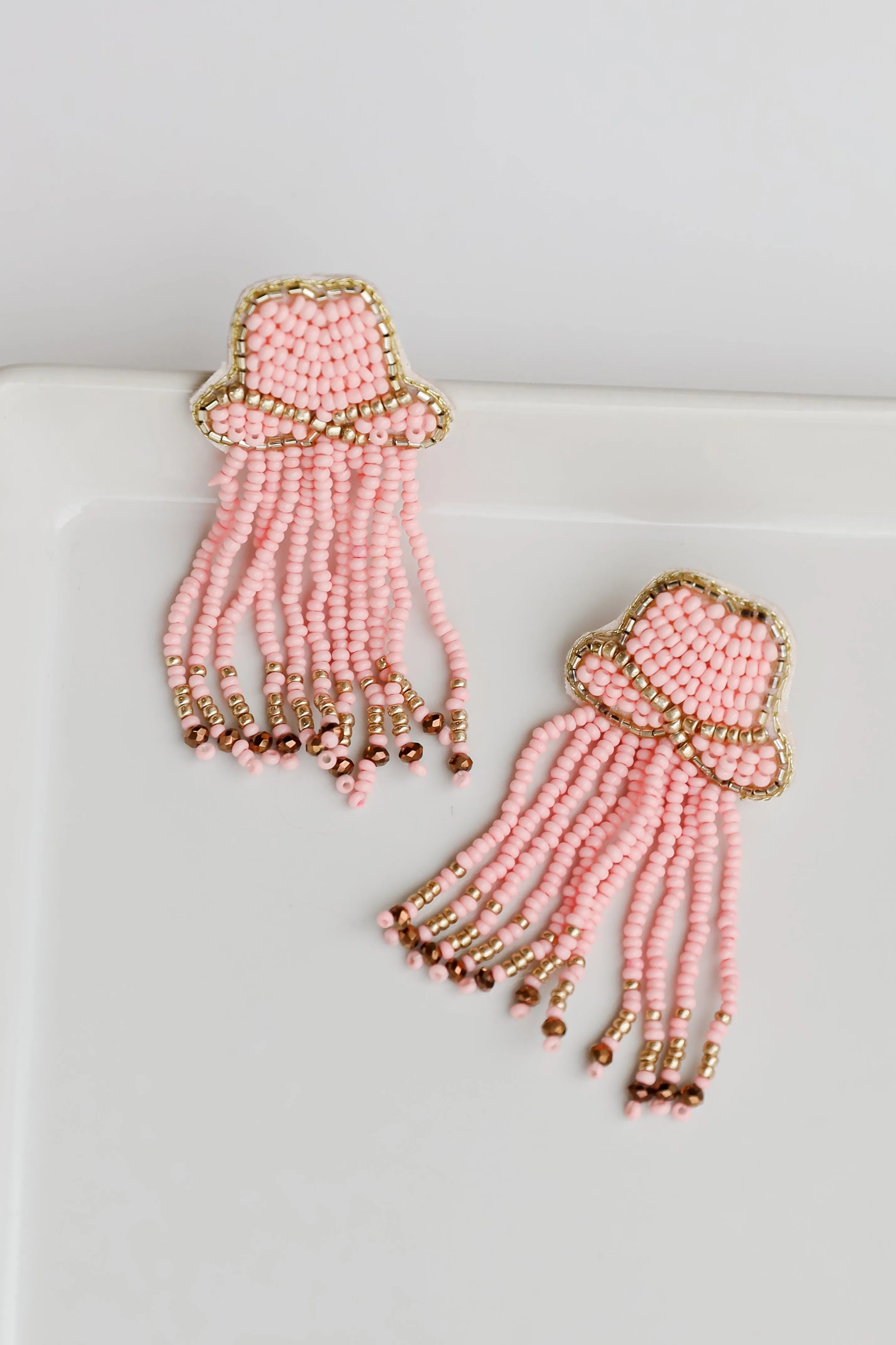 Cowgirl Hat Beaded Fringe Earrings