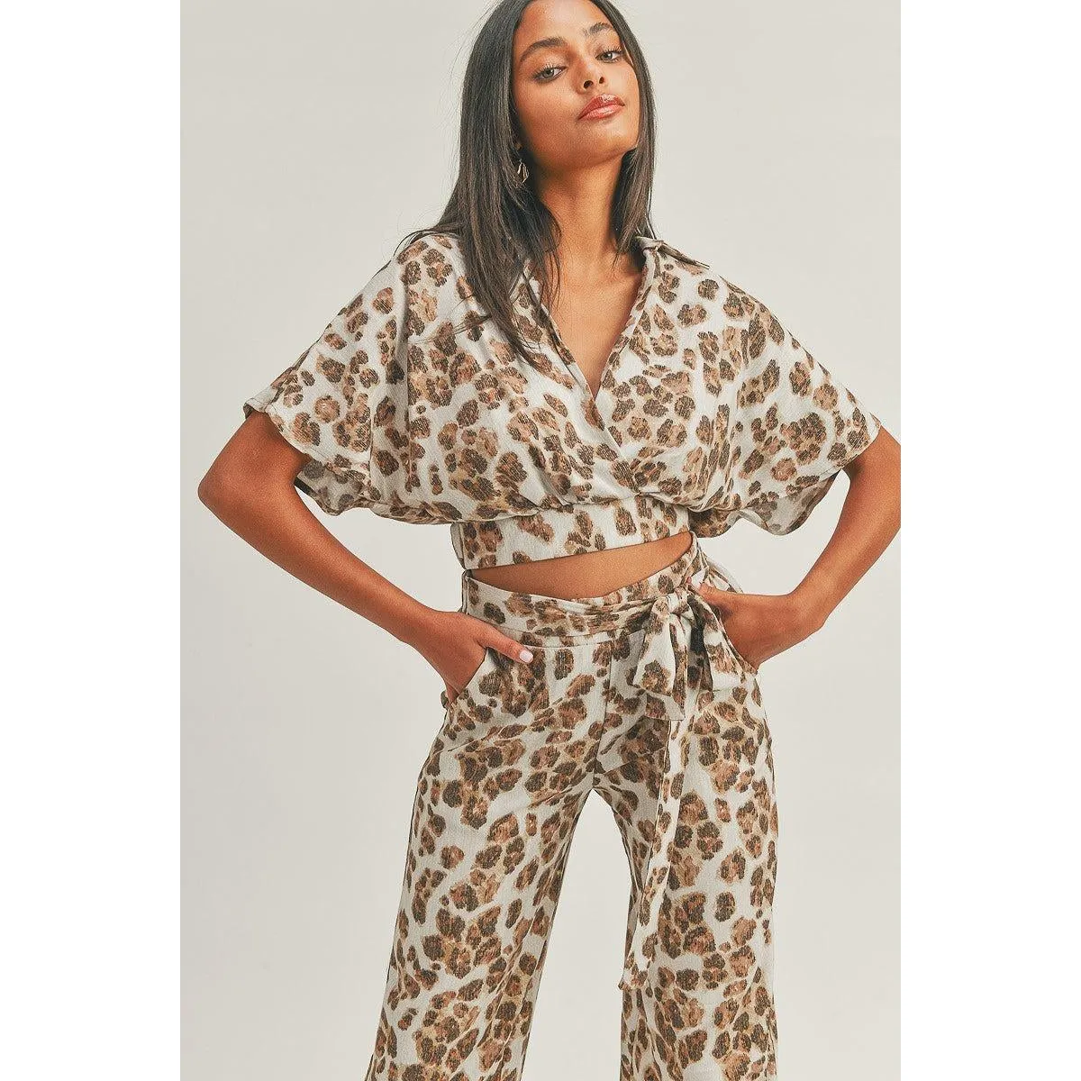 Crop Top Animal Print Set