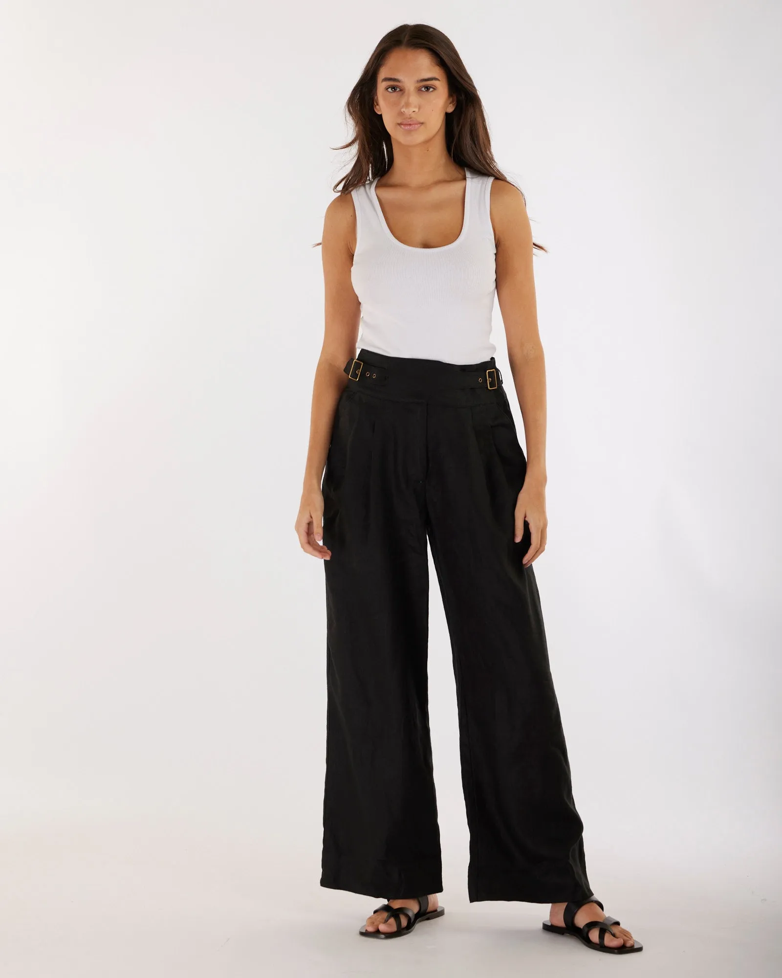 Eugene Linen Pant - Black