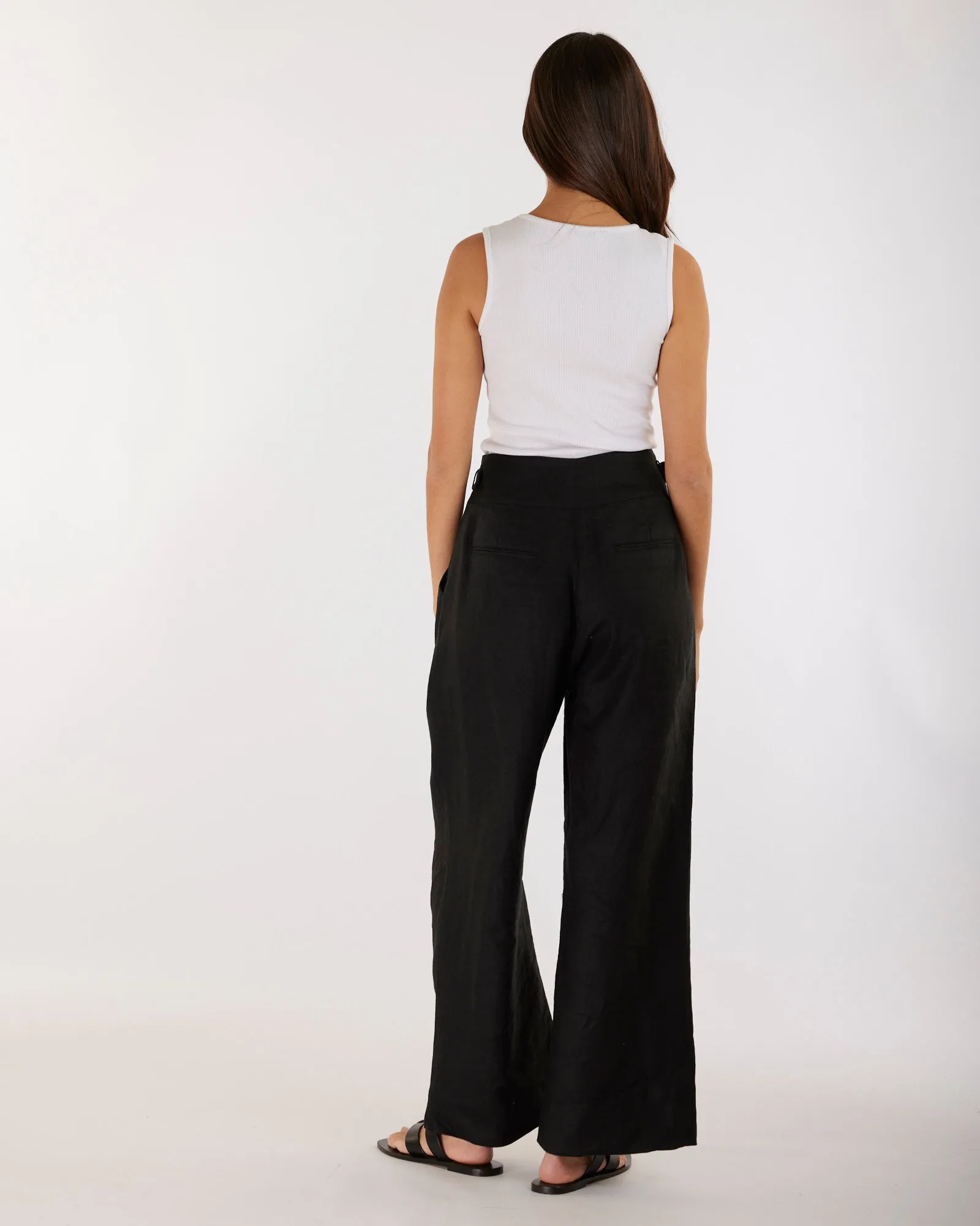 Eugene Linen Pant - Black