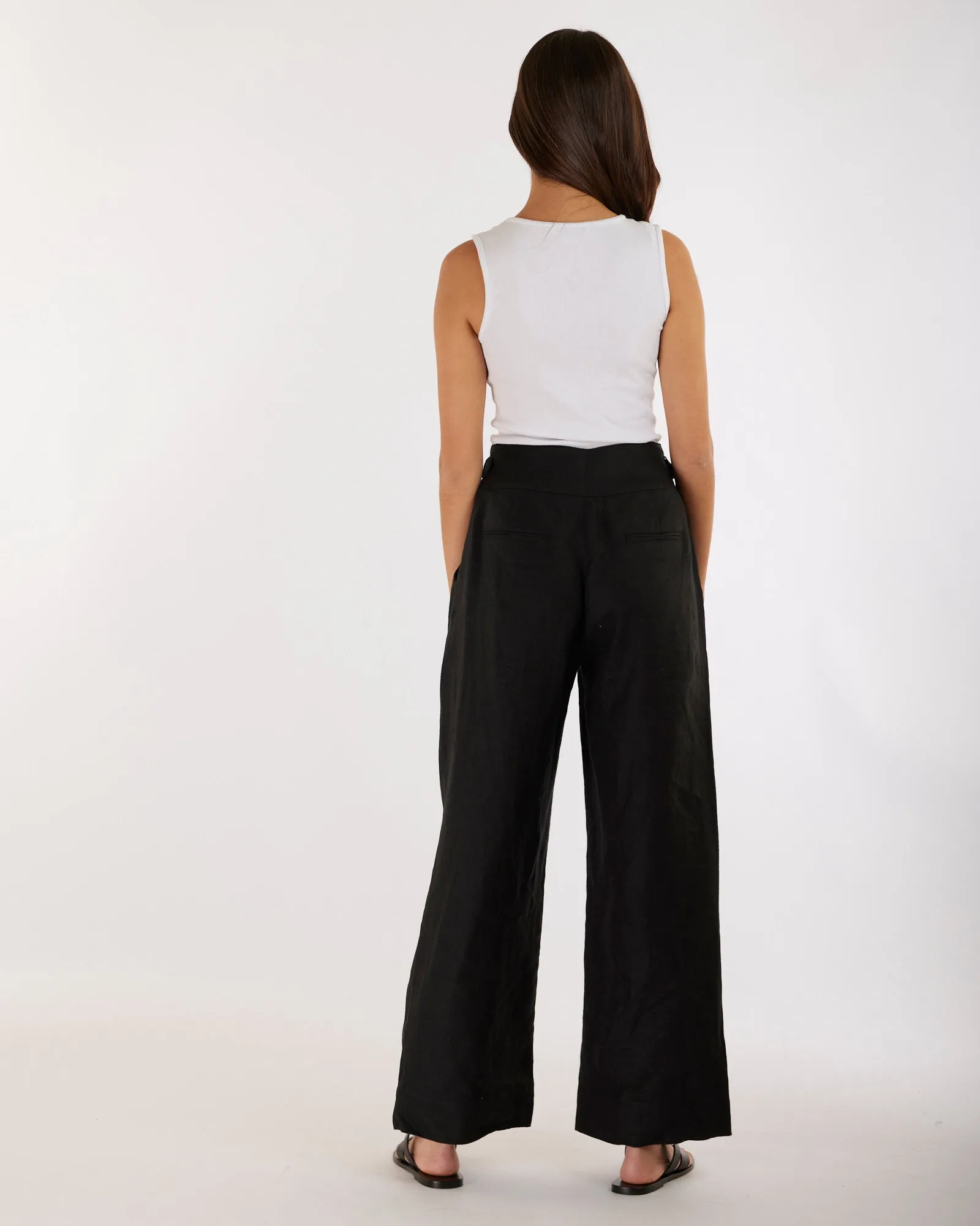 Eugene Linen Pant - Black