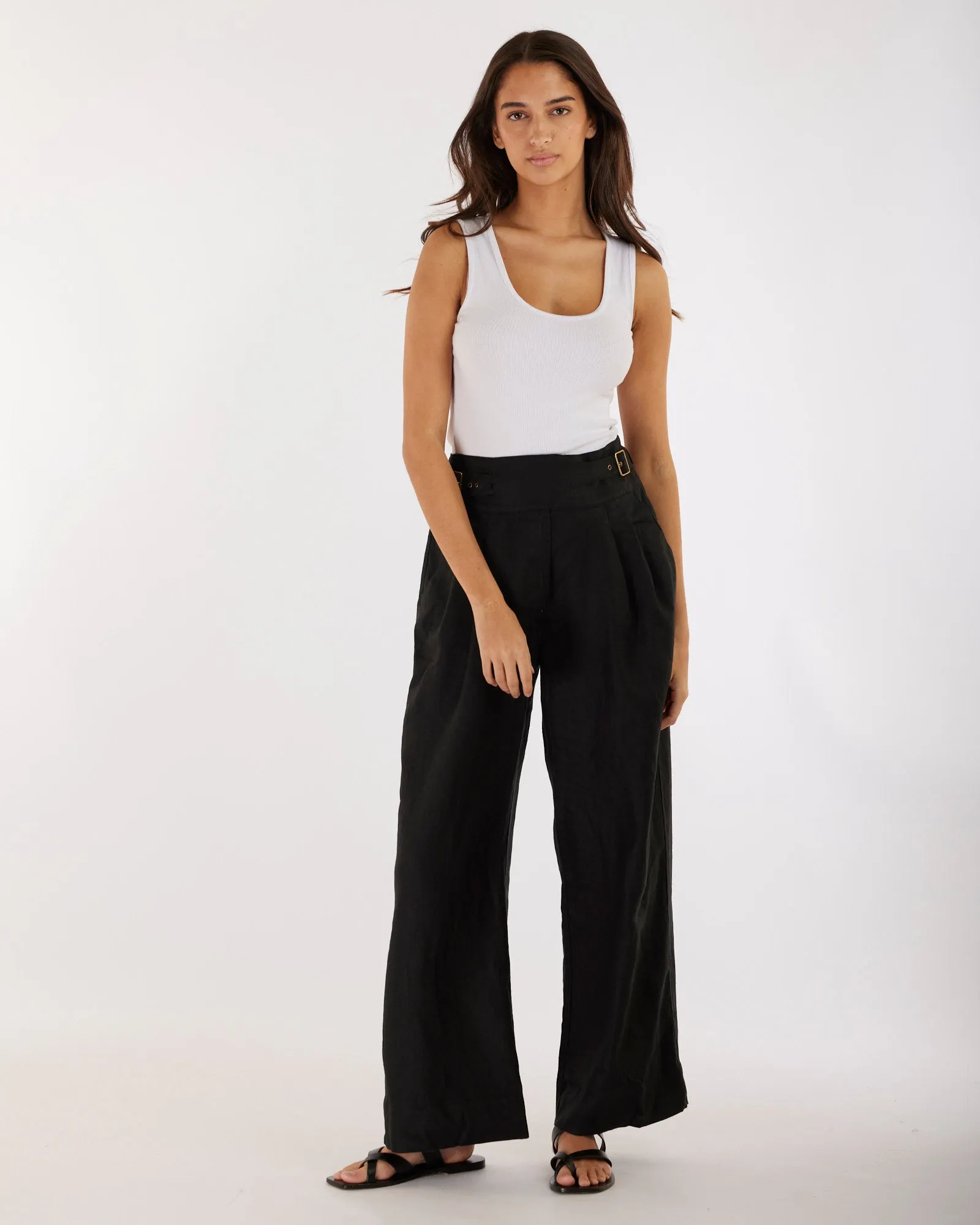 Eugene Linen Pant - Black