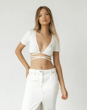 Flick Crop Top (White)