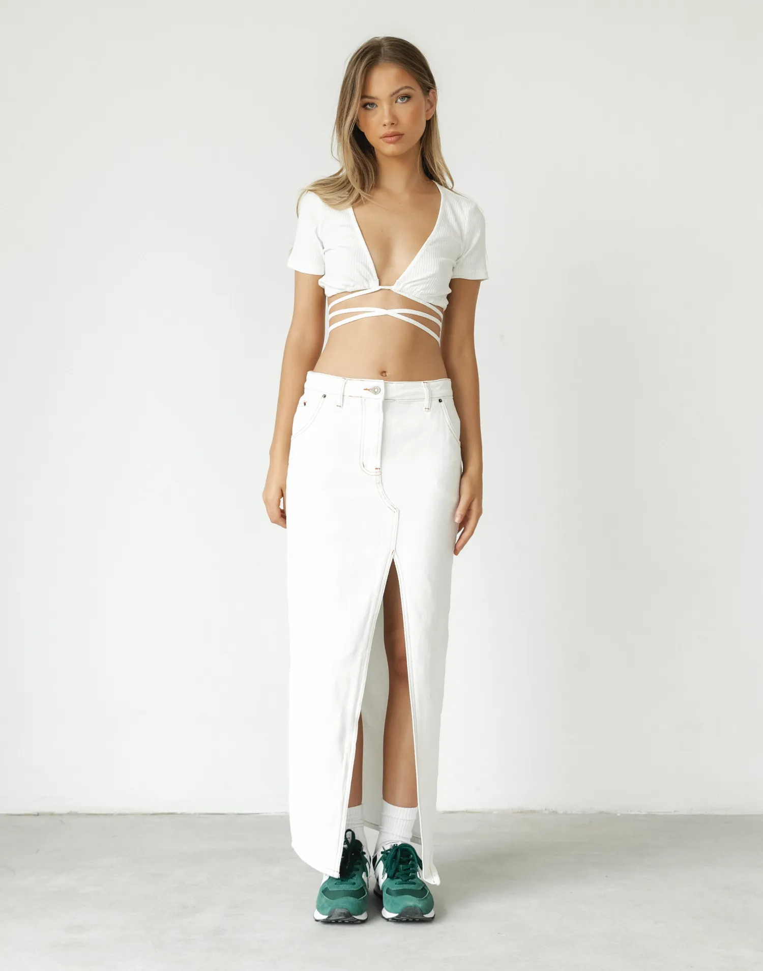 Flick Crop Top (White)