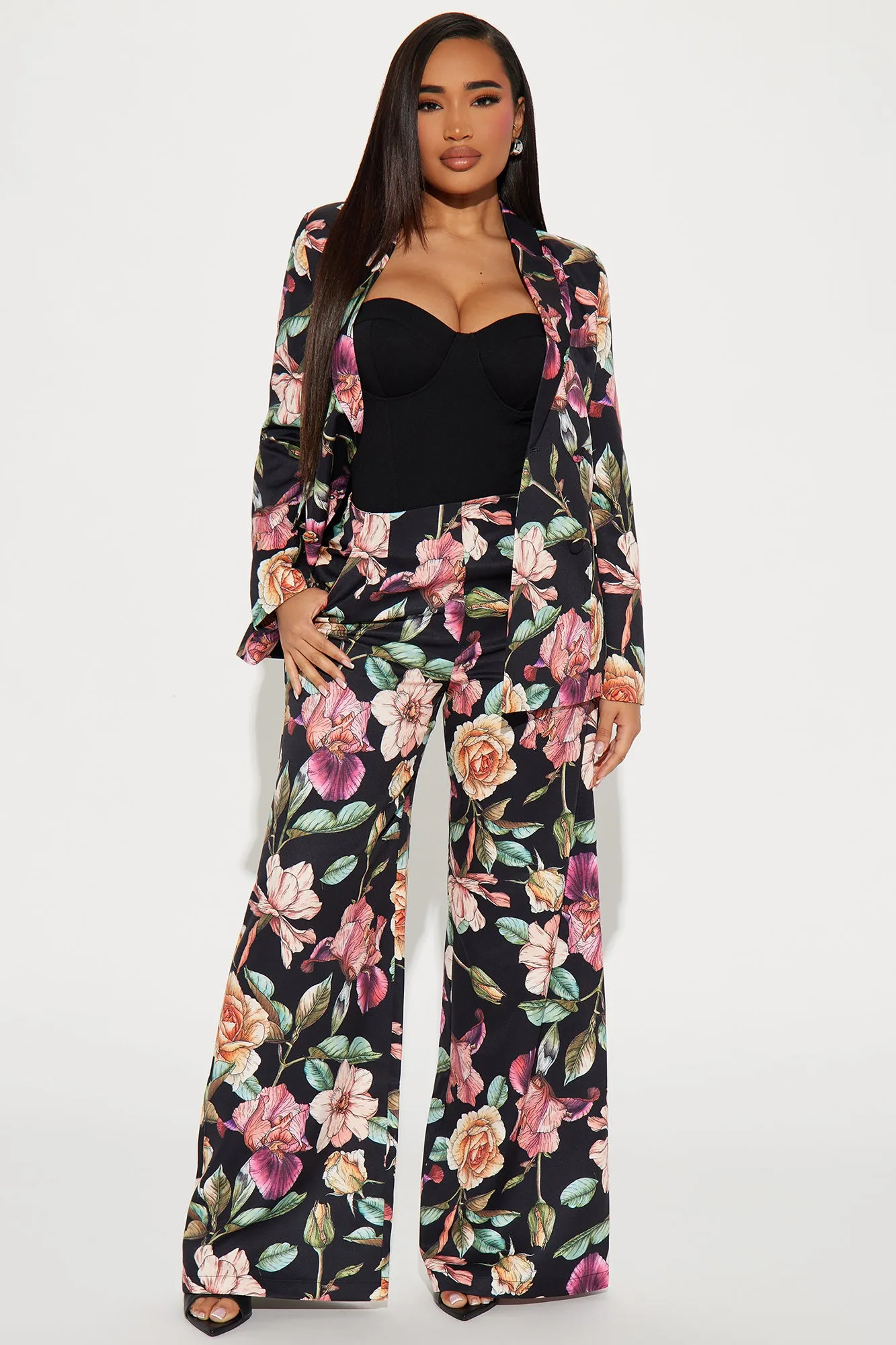 Floral Obsession Pant Set - Black/combo