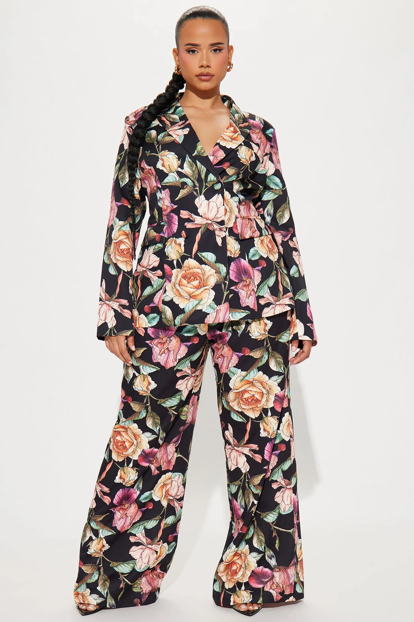 Floral Obsession Pant Set - Black/combo