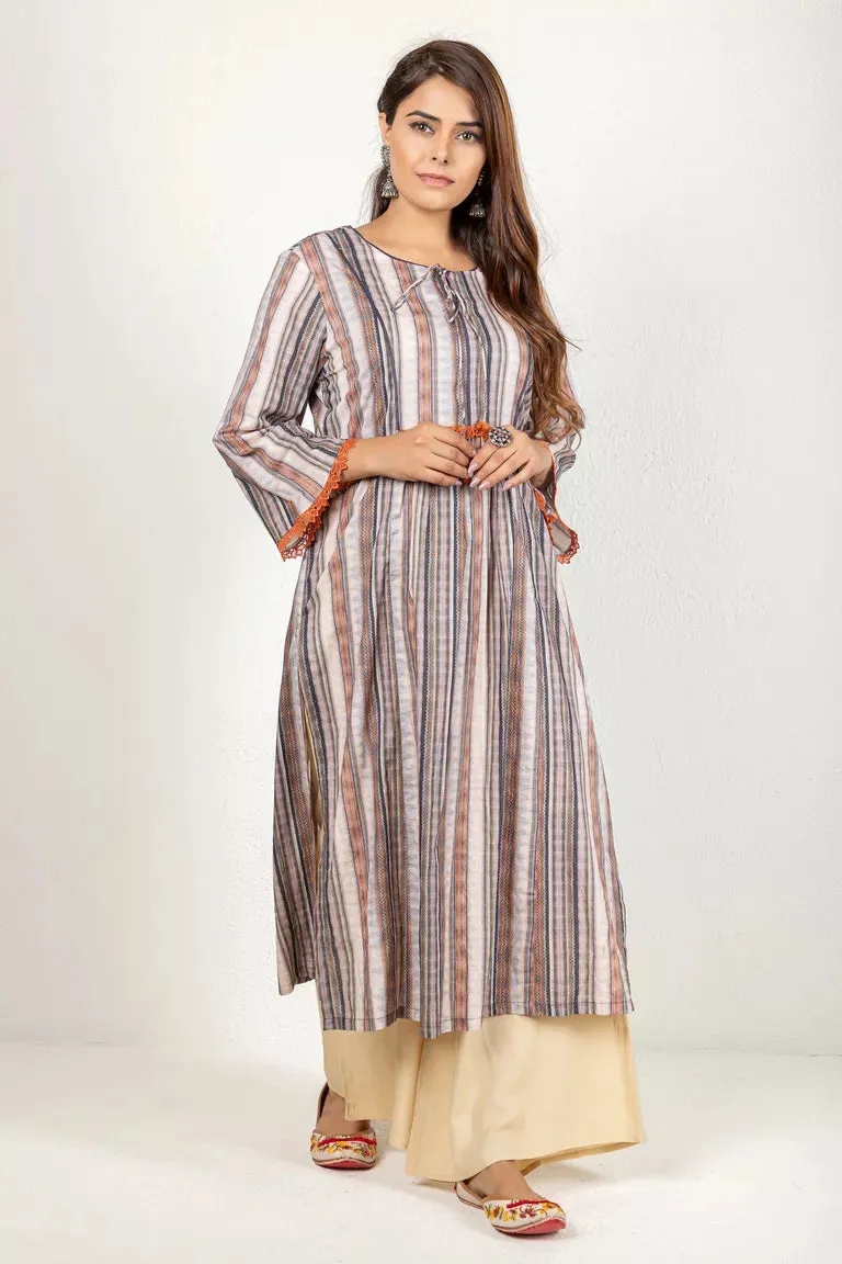 Grey Digital Print Kurta