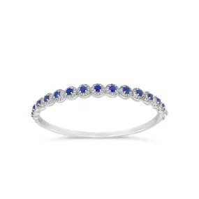 Irisa by Martin Binder Blue Sapphire & Diamond Halo Bangle Bracelet