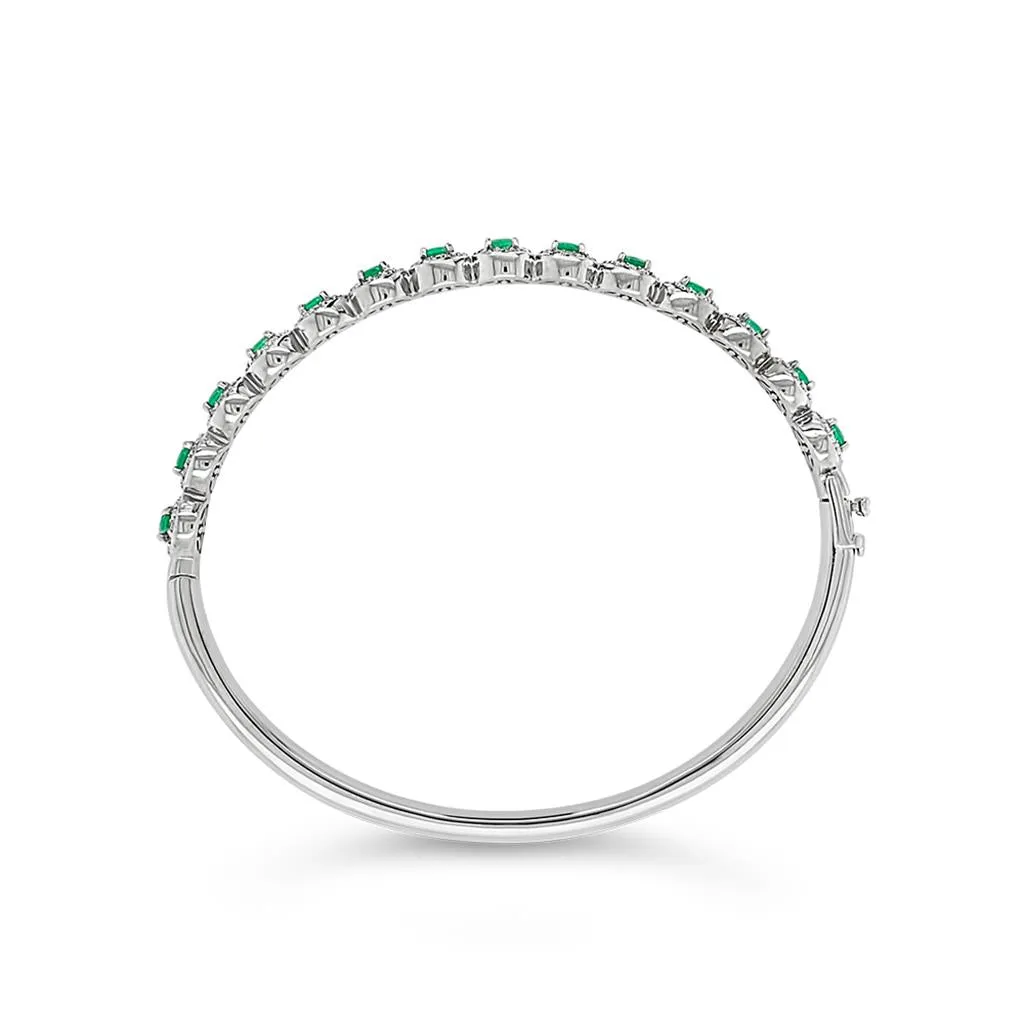 Irisa by Martin Binder Emerald & Diamond Bangle Bracelet