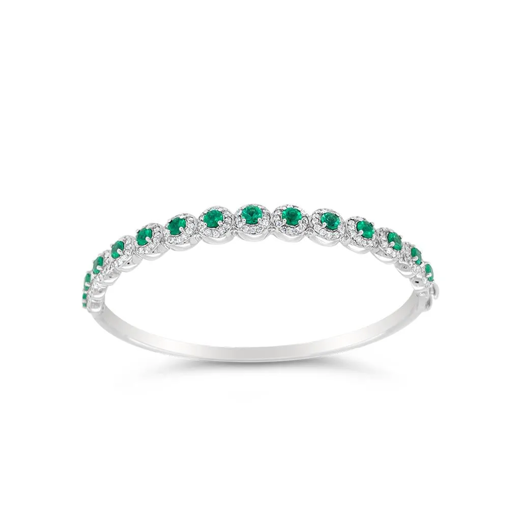 Irisa by Martin Binder Emerald & Diamond Bangle Bracelet