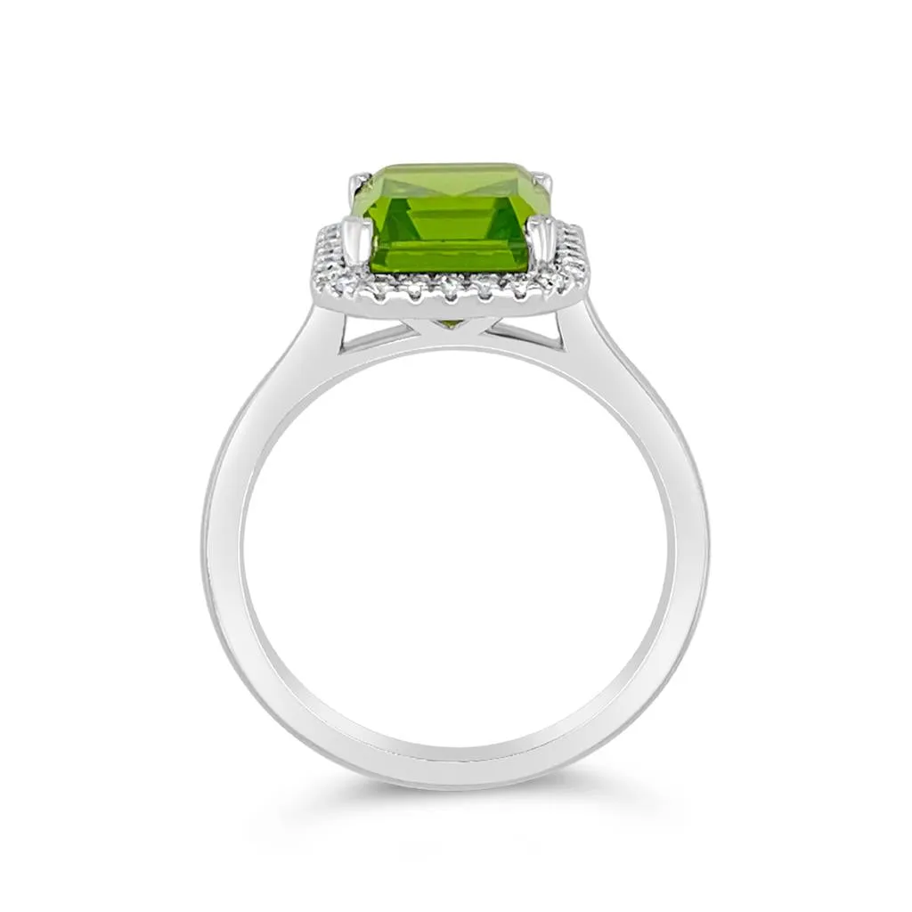 Irisa by Martin Binder Peridot & Diamond Halo Ring