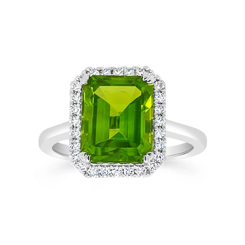 Irisa by Martin Binder Peridot & Diamond Halo Ring