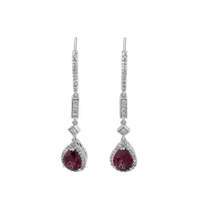 Irisa by Martin Binder Rhodolite Garnet & Diamond Dangle Earrings