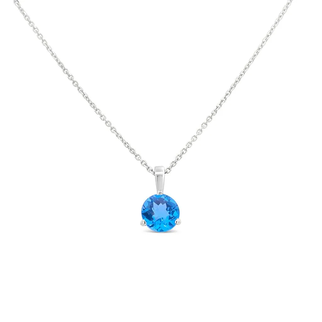 Irisa by Martin Binder Swiss Blue Topaz Solitaire Gemstone Necklace