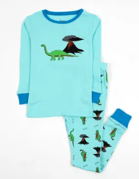 Kids Blue Dinosaur Pajamas