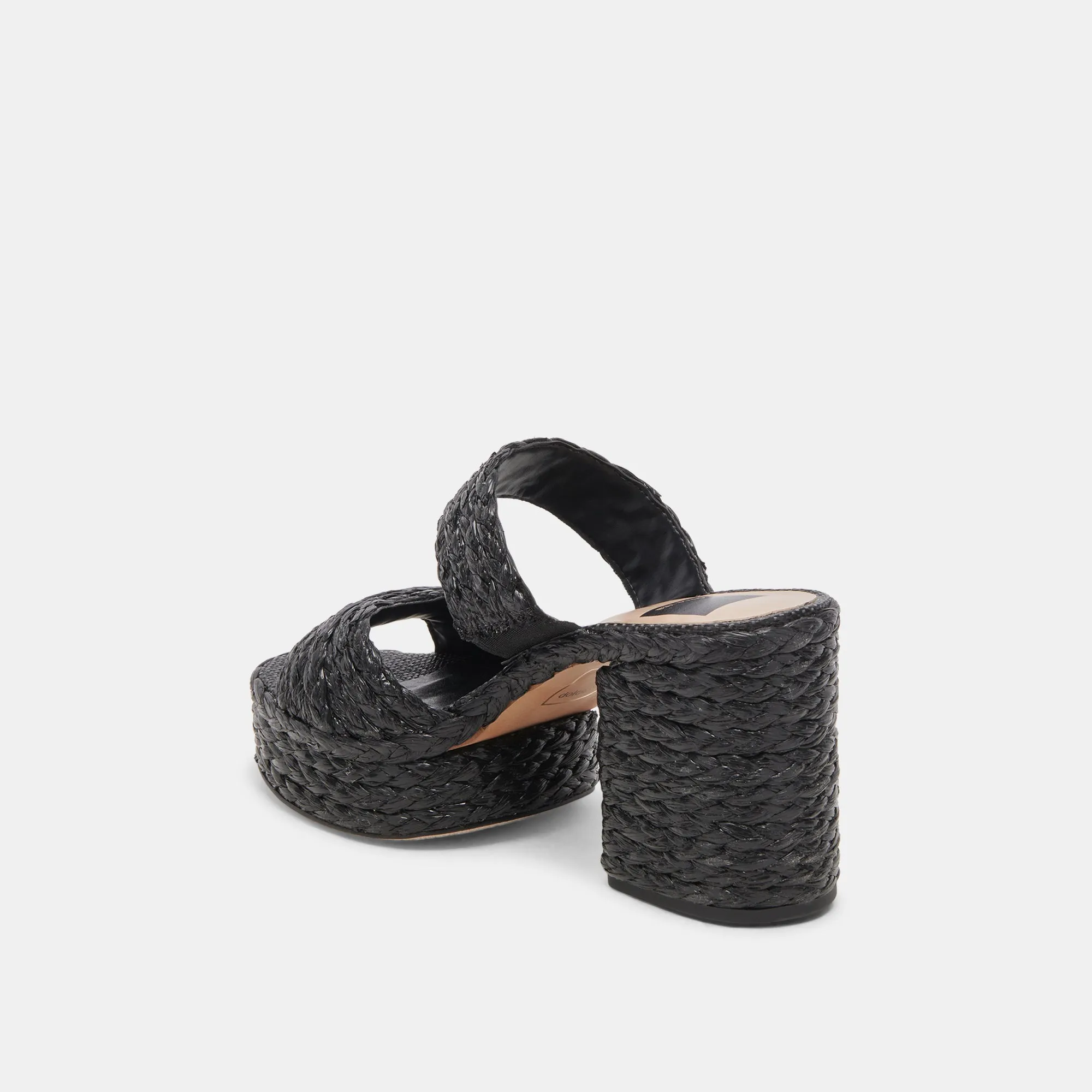 LATOYA HEELS BLACK RAFFIA - re:vita