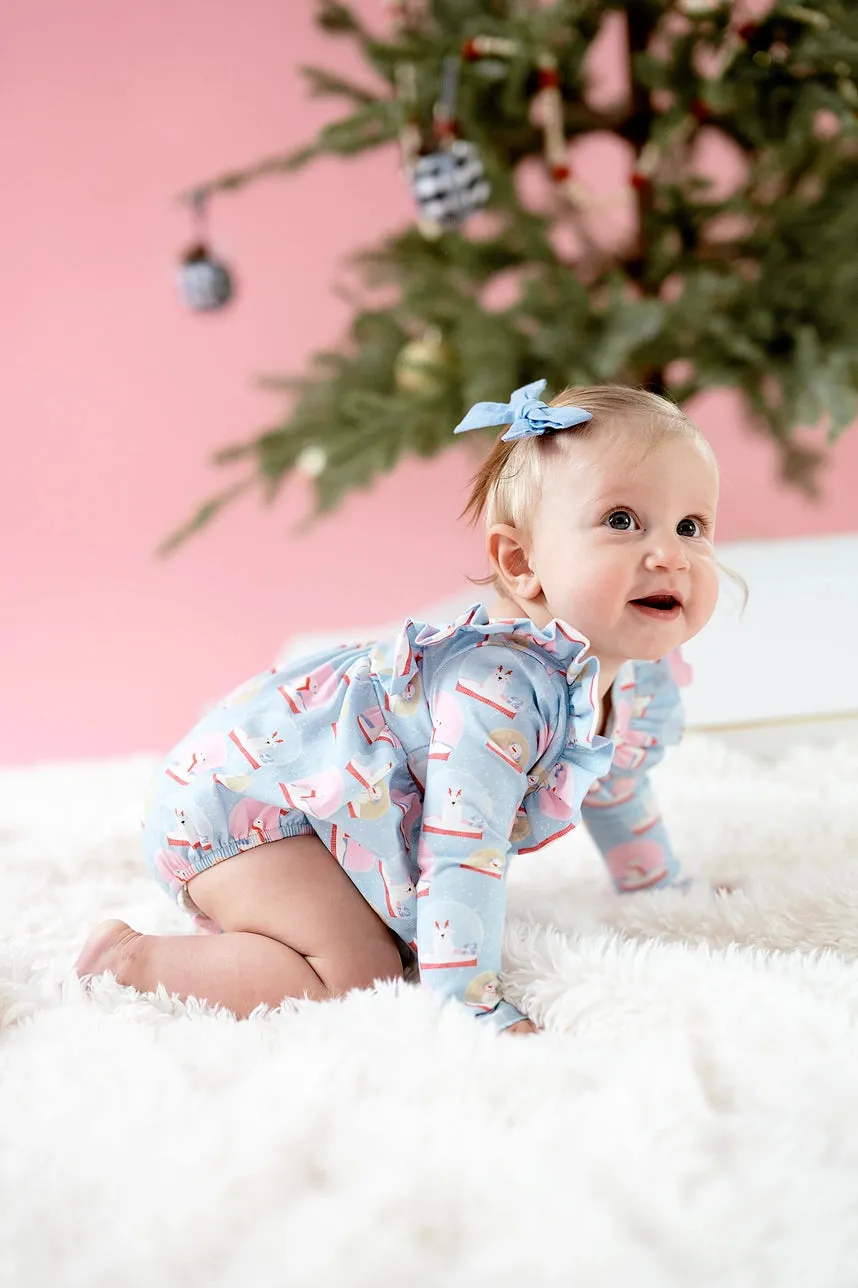 Leah Romper in Snow Globe