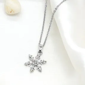 Let It Go Snow Flake Silver Necklace