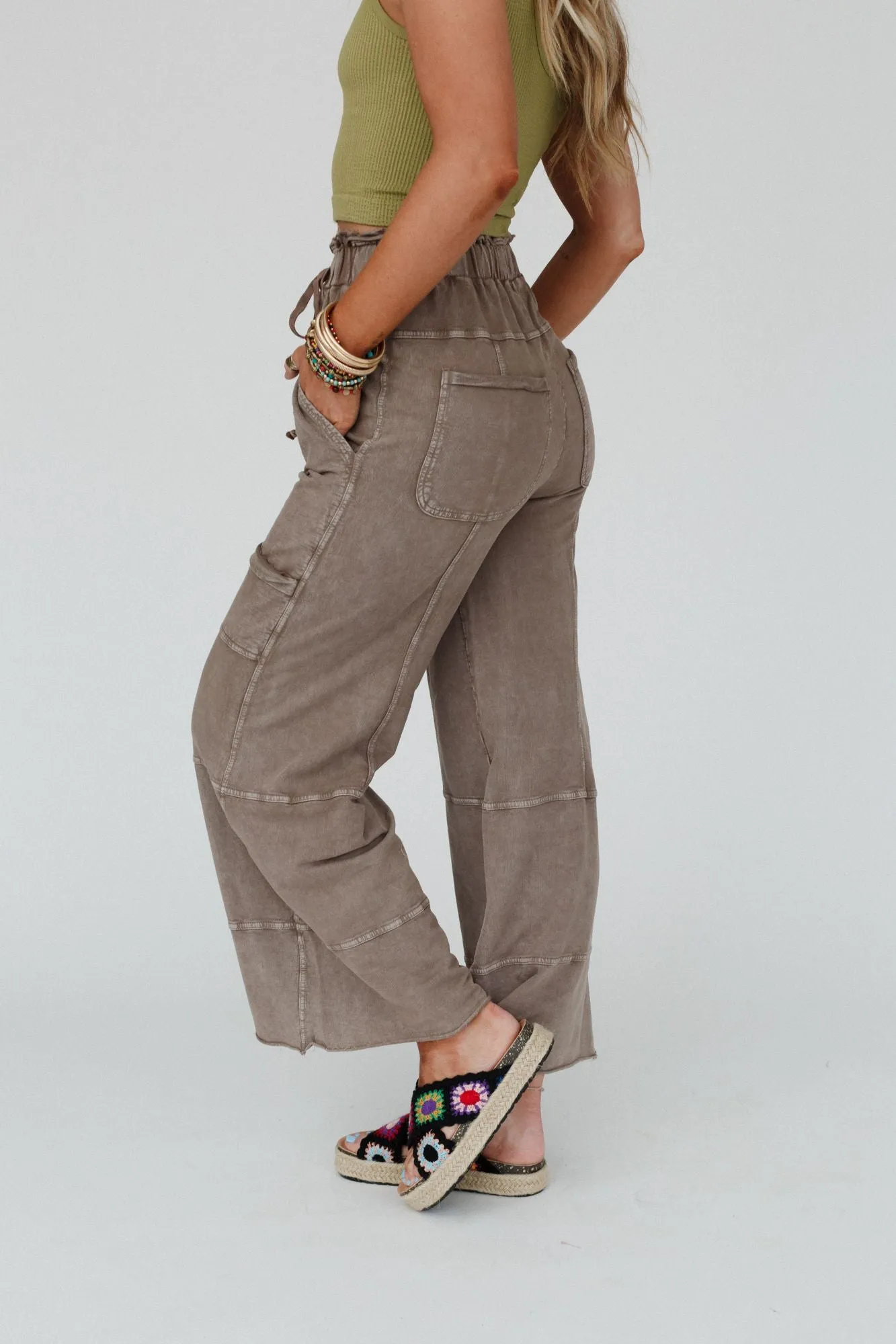 Lucky One Wide Leg Full Pant - Mocha